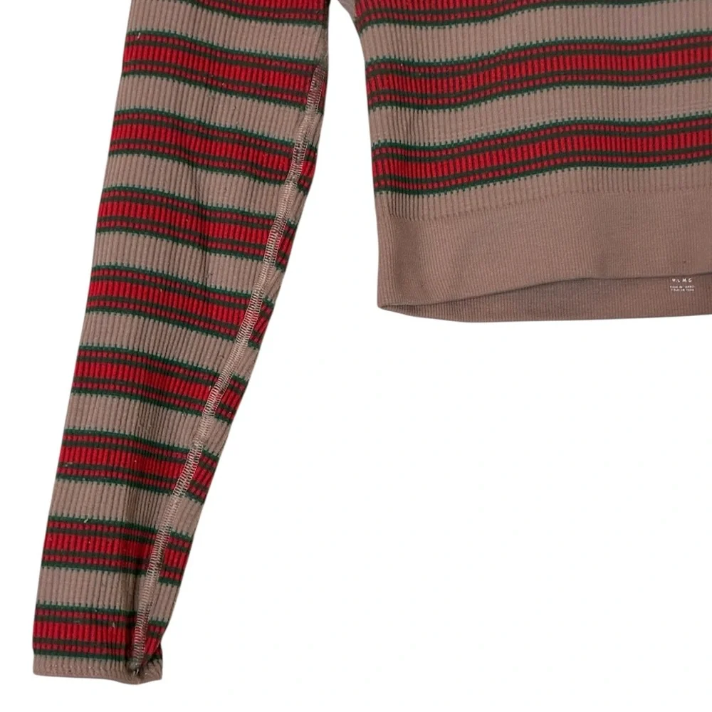 Urban Outfitters | Out From Under striped long sleeve stretchy fitted crop top